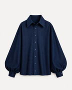 The Balloon Denim Shirt - Blue