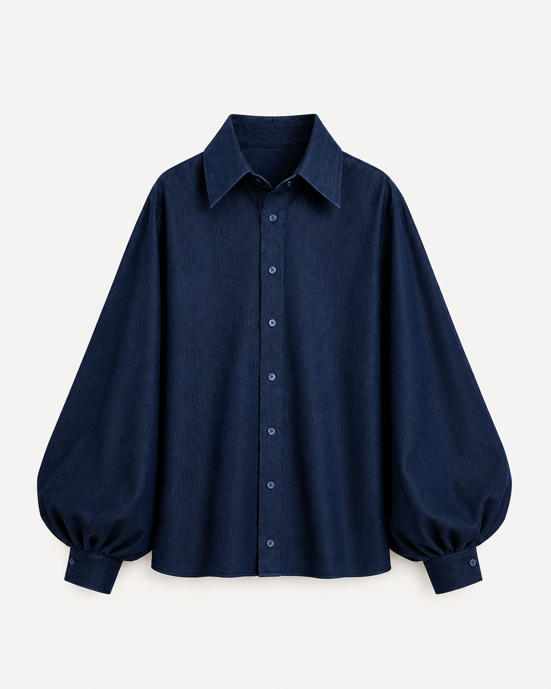 The Balloon Denim Shirt - Blue
