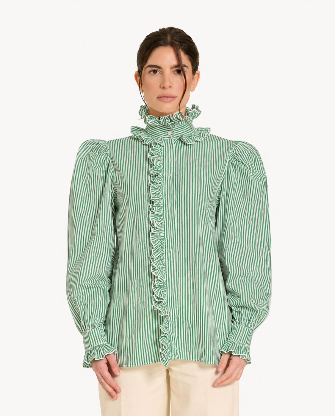 The Volants Shirt – Green Stripe