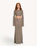 The Long-Sleeve Lyrelle Set - Brown Polkadots