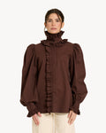 The Volants Denim Shirt - Brown