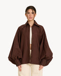 The Denim Balloon Shirt - Brown