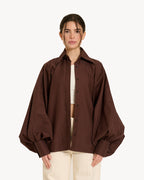 The Denim Balloon Shirt - Brown