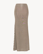 The One-Shoulder Lyrelle Set - Brown Polkadots