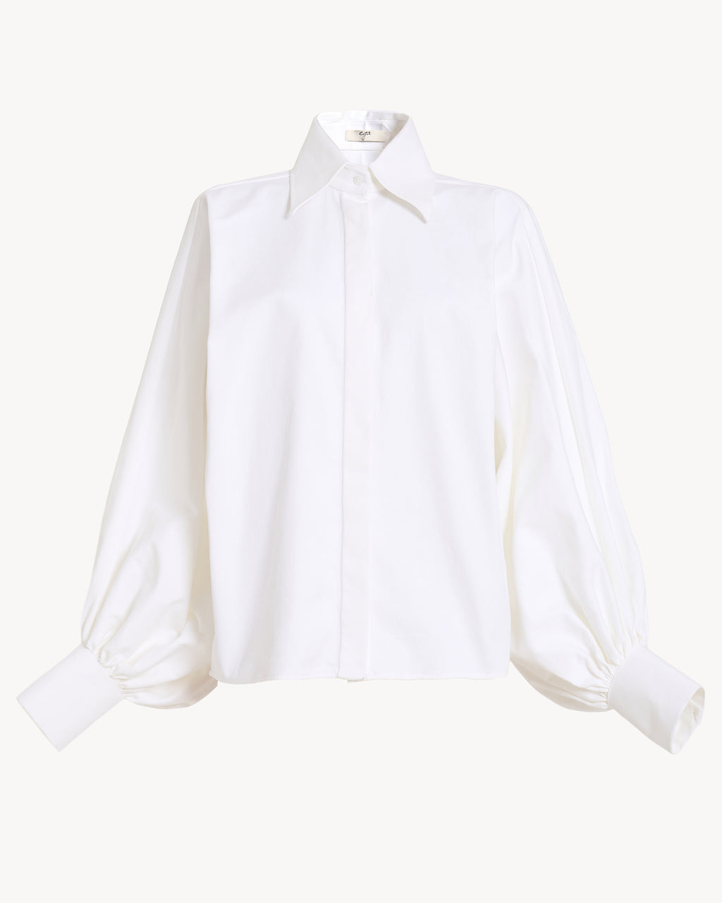The Denim Balloon Shirt - White