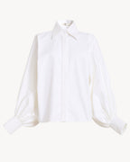 The Denim Balloon Shirt - White