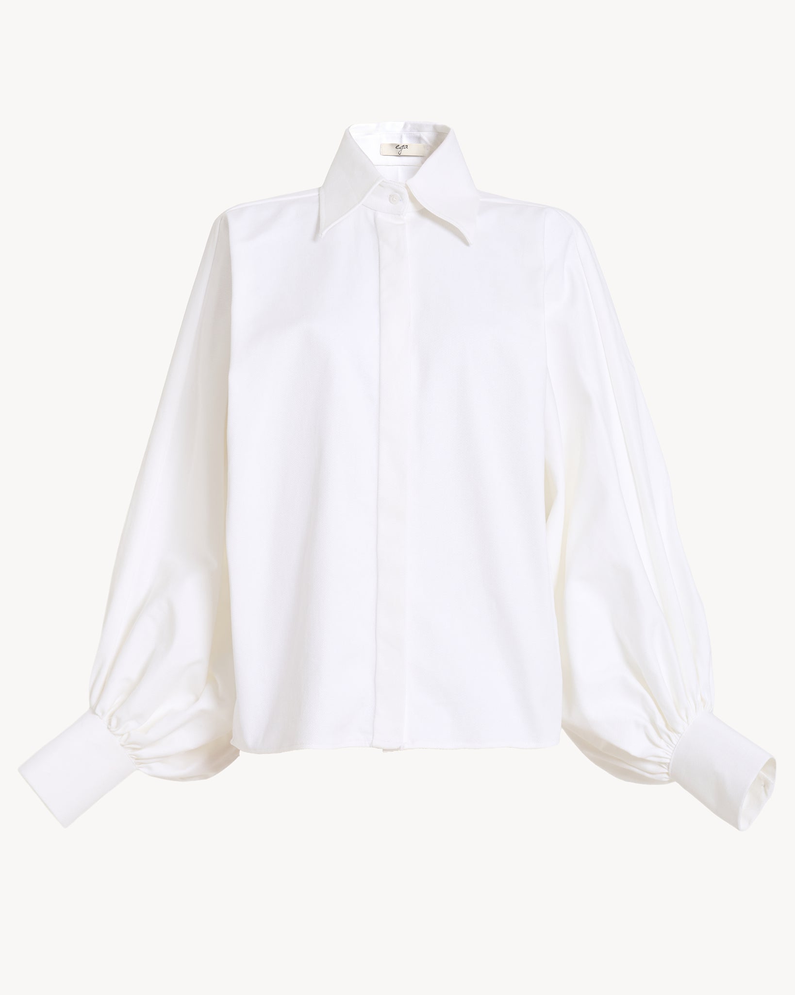 The Denim Balloon Shirt - White