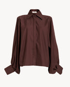 The Denim Balloon Shirt - Brown