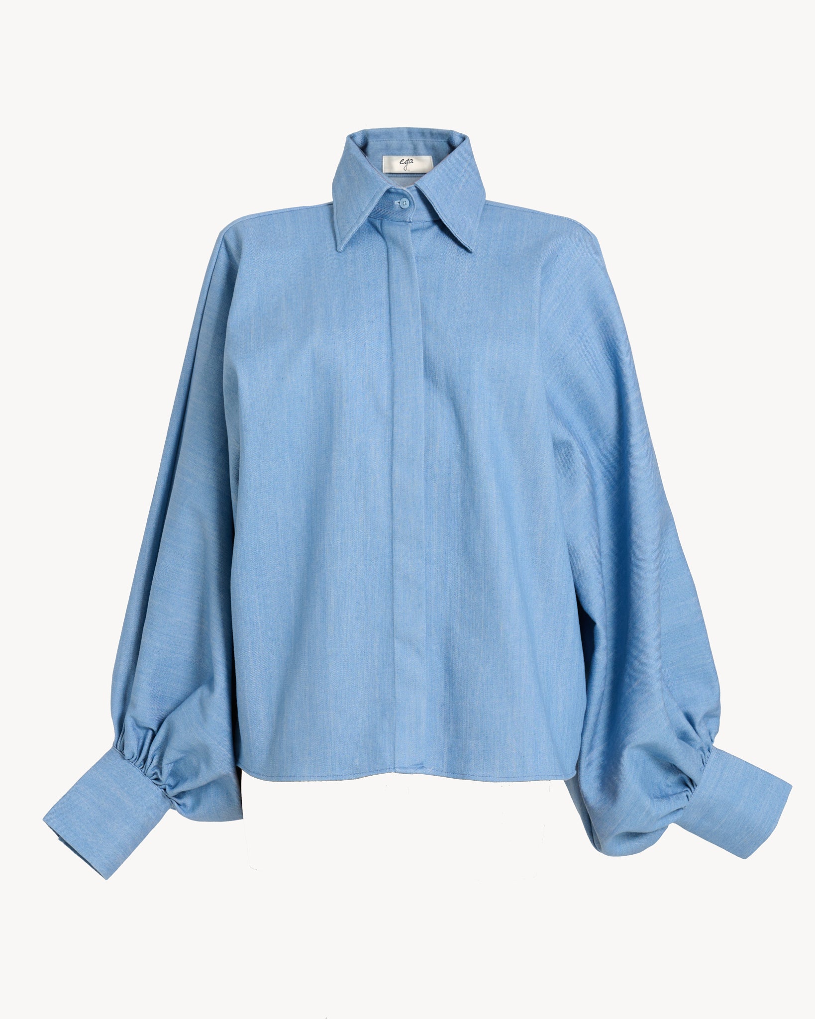 The Denim Balloon Shirt - Light Blue