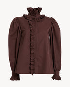 The Volants Denim Shirt - Brown